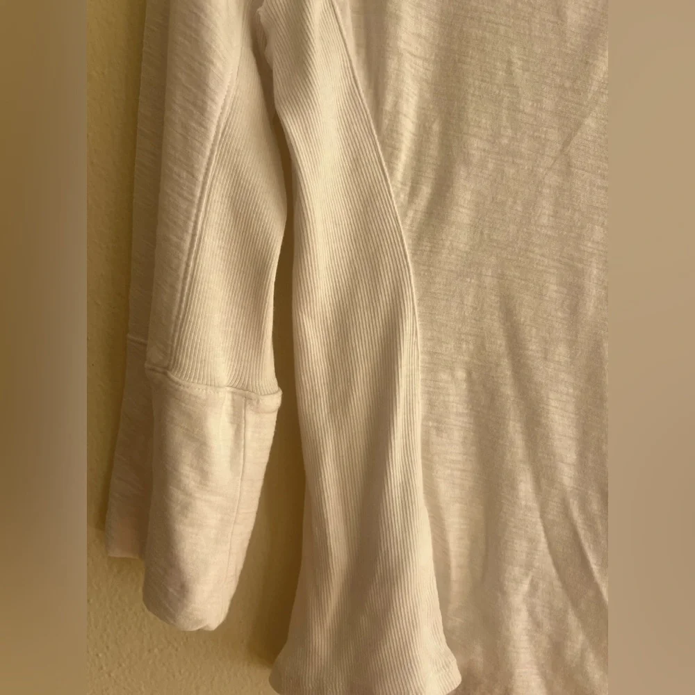 NWT $185 James Perse White Button-Down Shirt Sheer Slub Side Panel Blouse Size 3 - Picture 8 of 12